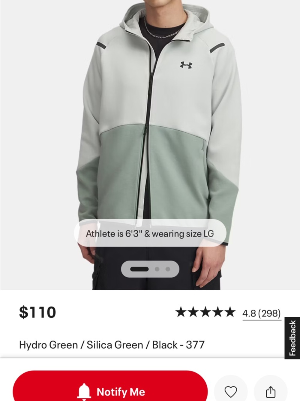 Under Armour Light Gray Hooded Full-Zip Jacket with Black Trim